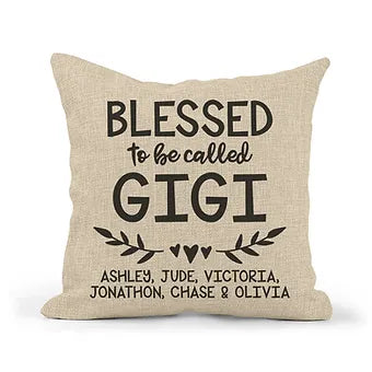 Personalized Blessed to be Called Gigi Pillow