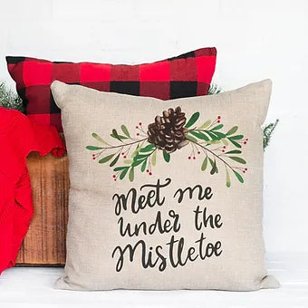 Personalized Meet Me Under The Mistletoe Pillow