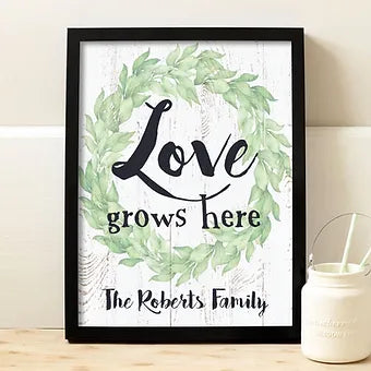Love Grows Here Personalized Print