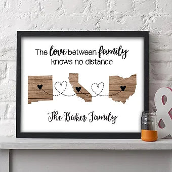 Three State Family Personalized Print