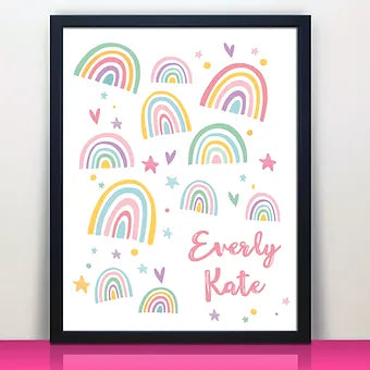 Personalized Rainbow Girls Name Print