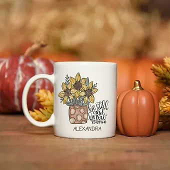 Personalized Psalm 46:10 Fall Coffee Mug