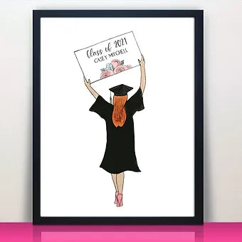Personalized Floral Graduation Print