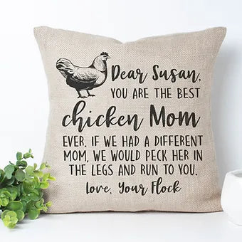 Personalized Best Chicken Mom Pillow