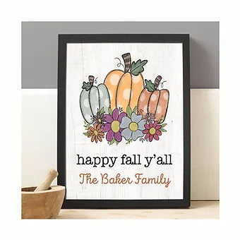 Personalized Happy Fall Y'all Print