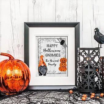 Personalized Happy Halloween Gnomies Print