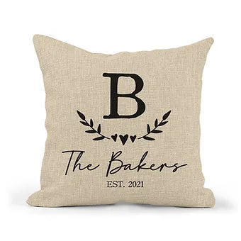 Personalized Monogram Heart Pillow