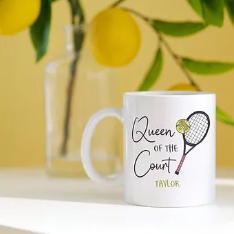 Personalized Queen of the Court Tennis Mug
