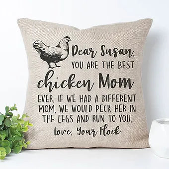 Personalized Best Chicken Mom Pillow