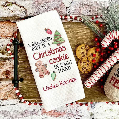 Personalized Balanced Diet Cookies Kitchen Towel