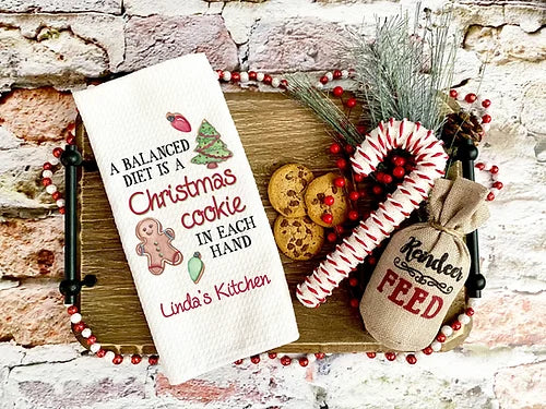 Personalized Balanced Diet Cookies Kitchen Towel