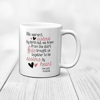 Sister By Heart Pink Personalized Mug