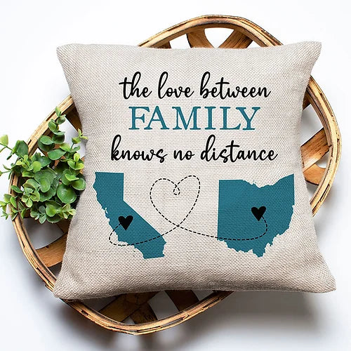 Personalized Long Distance Family Pillow