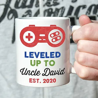 Personalized Leveled Up to Uncle Mug
