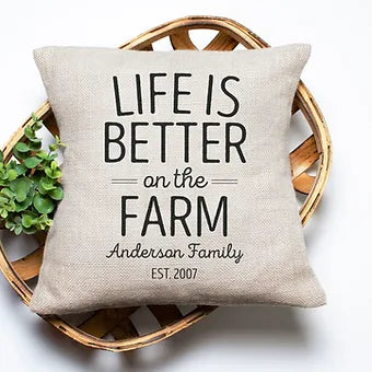 Personalized Life is Better on the Farm Pillow