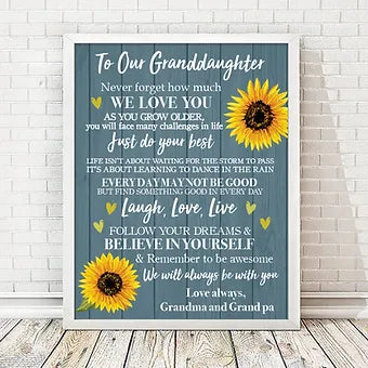 To My Granddaughter Personalized Print