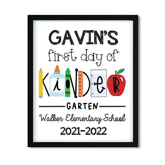 First Day of School Personalized Print