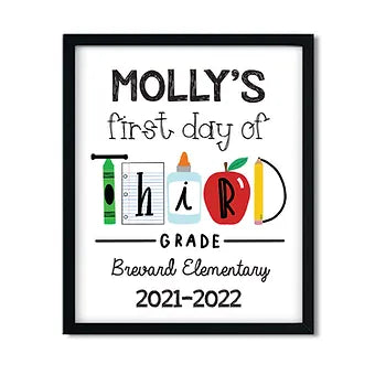 First Day of School Personalized Print