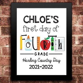 First Day of School Personalized Print