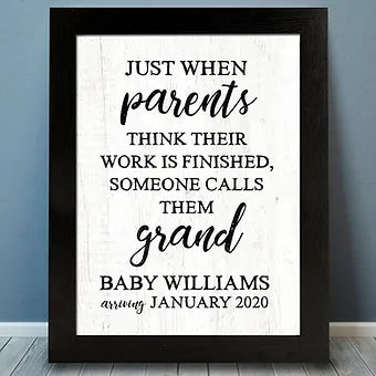 Pregnancy Announcement to Future Grandparents Print