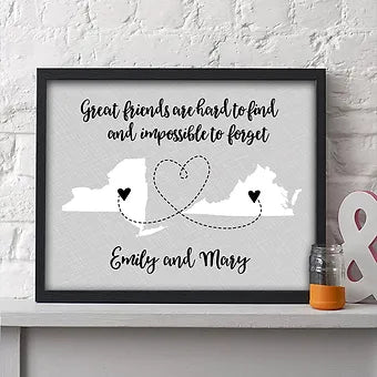 Great Friends are Hard to Find and Impossible to Forget Distance Print