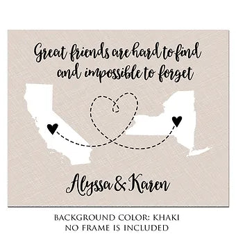 Great Friends are Hard to Find and Impossible to Forget Distance Print