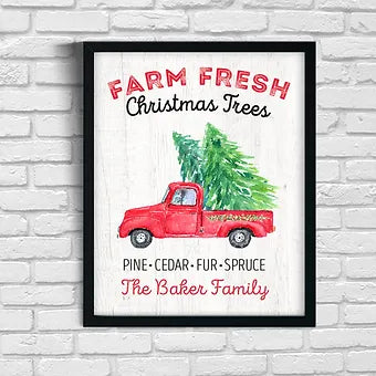 Personalized Farm Fresh Christmas Trees Print