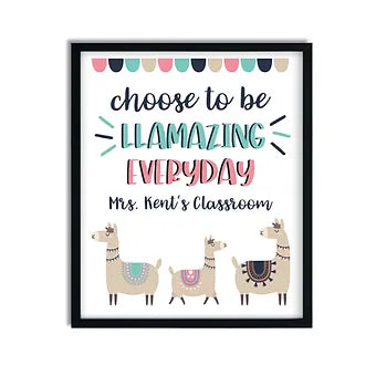 Personalized Llama Classroom Print