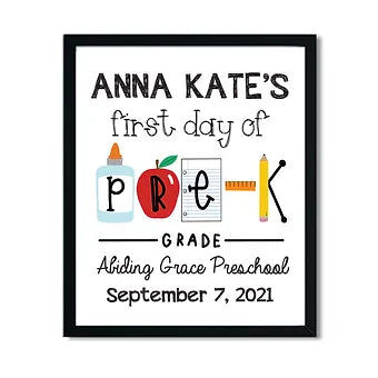 First Day of School Personalized Print