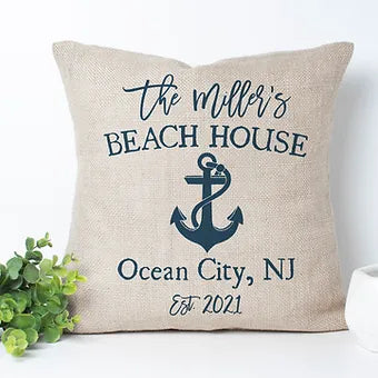 Personalized Beach Home Pillow