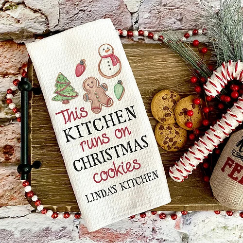 Personalized Christmas Cookies Kitchen Towel