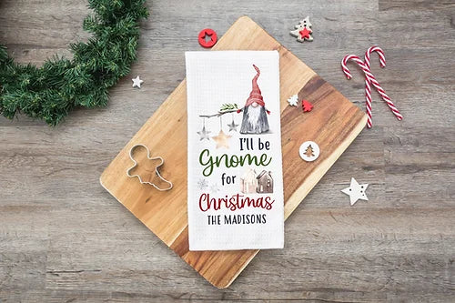 Personalized Gnome For Christmas Kitchen Towel