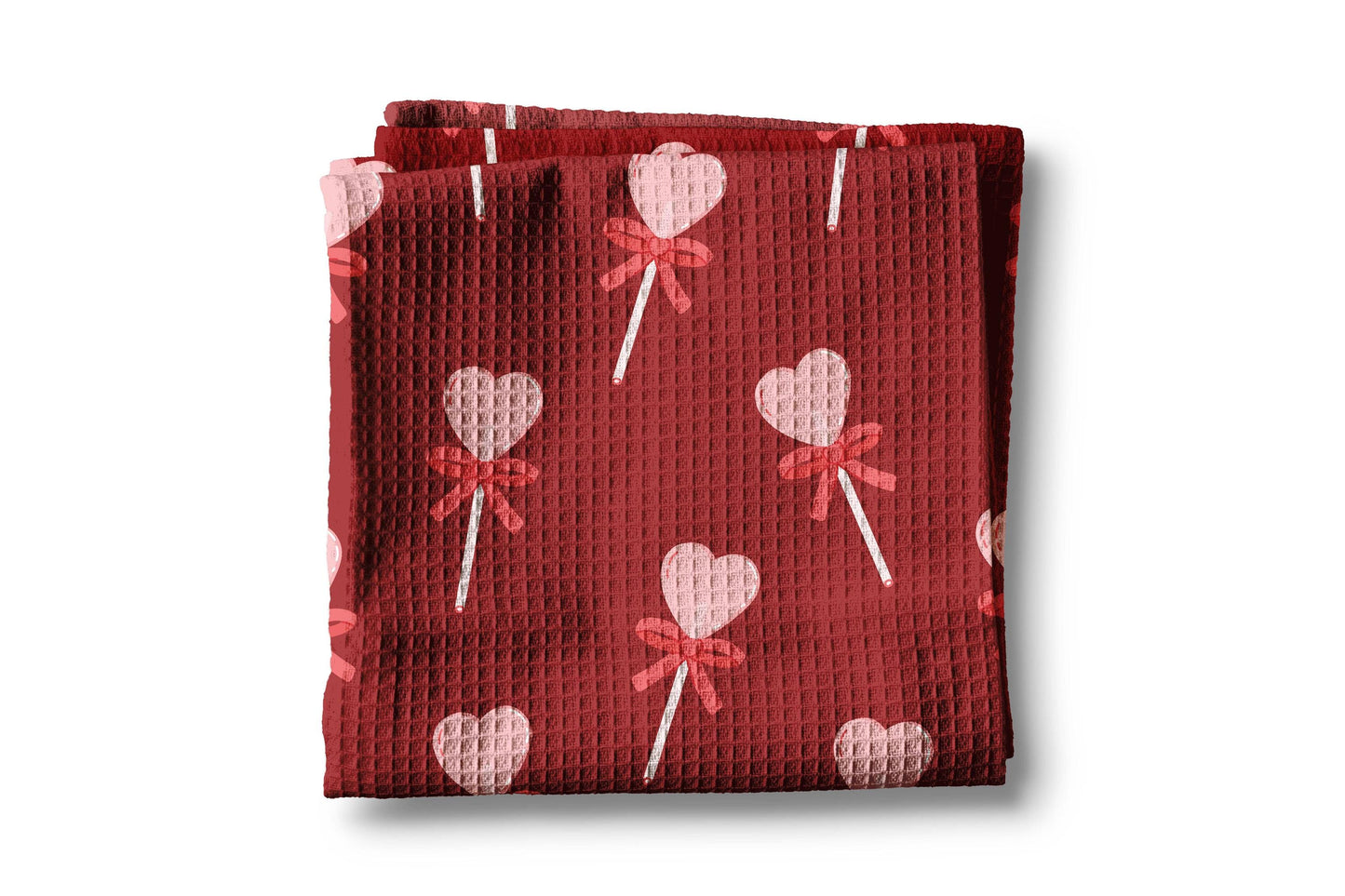 Valentine Heart XOXO Galentine Kitchen Towel Waffle Baking