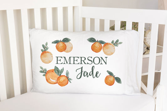 Clementine Orange Standard Pillowcase | Personalized Pillow Cover | Girls Room Decor | Nursery Decor