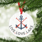 Live Love Lake Metal Ornament, Lake Home Christmas Decor