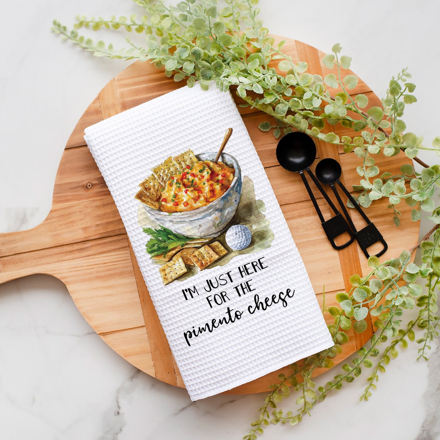 Here for Pimento Cheese Golf Towel | Funny Golfing Kitchen Towel | Golf Player Gift | Golf Bag Accessory | Golfing Gear for the Country Club