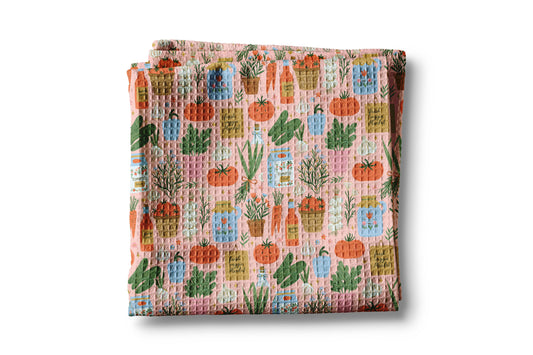 Tomato Vegetable Farmers Market  Waffle Weave Kitchen Towel