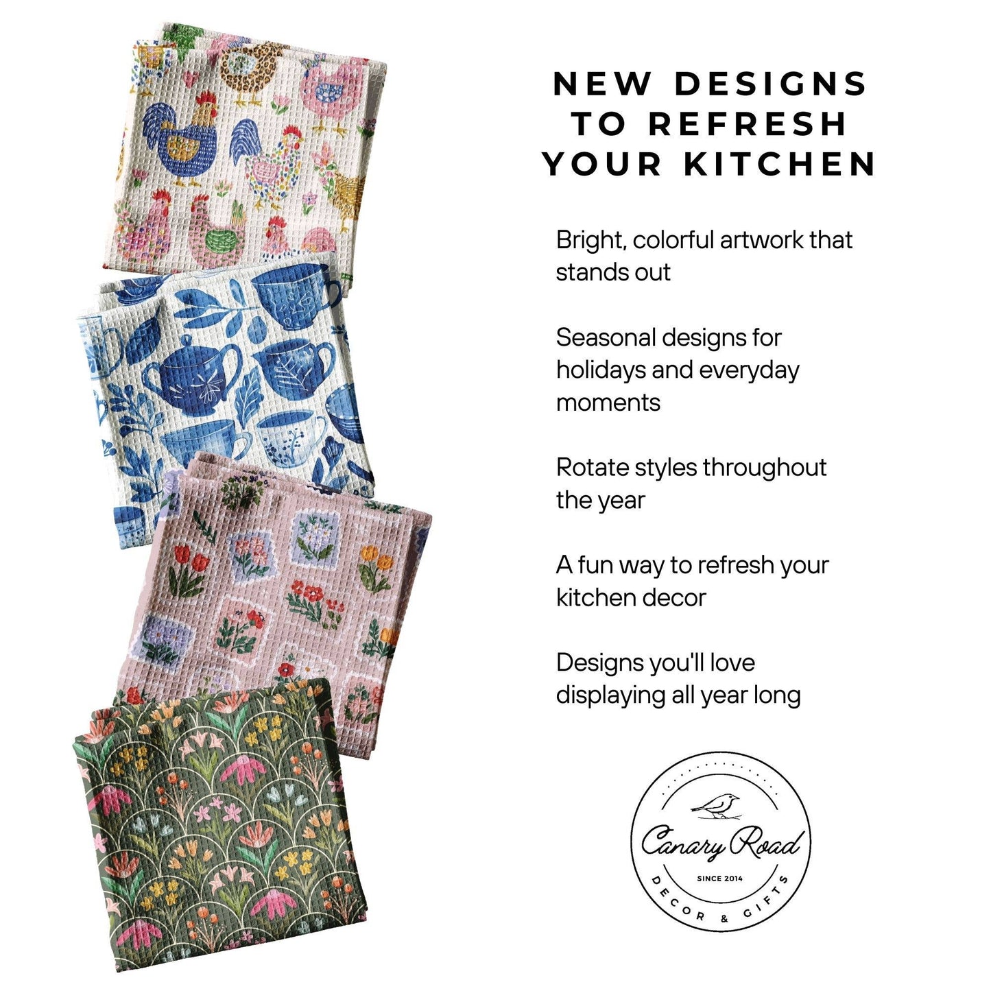 Chicken Pink Farm Garden Coop Floral Kitchen Towel Gift