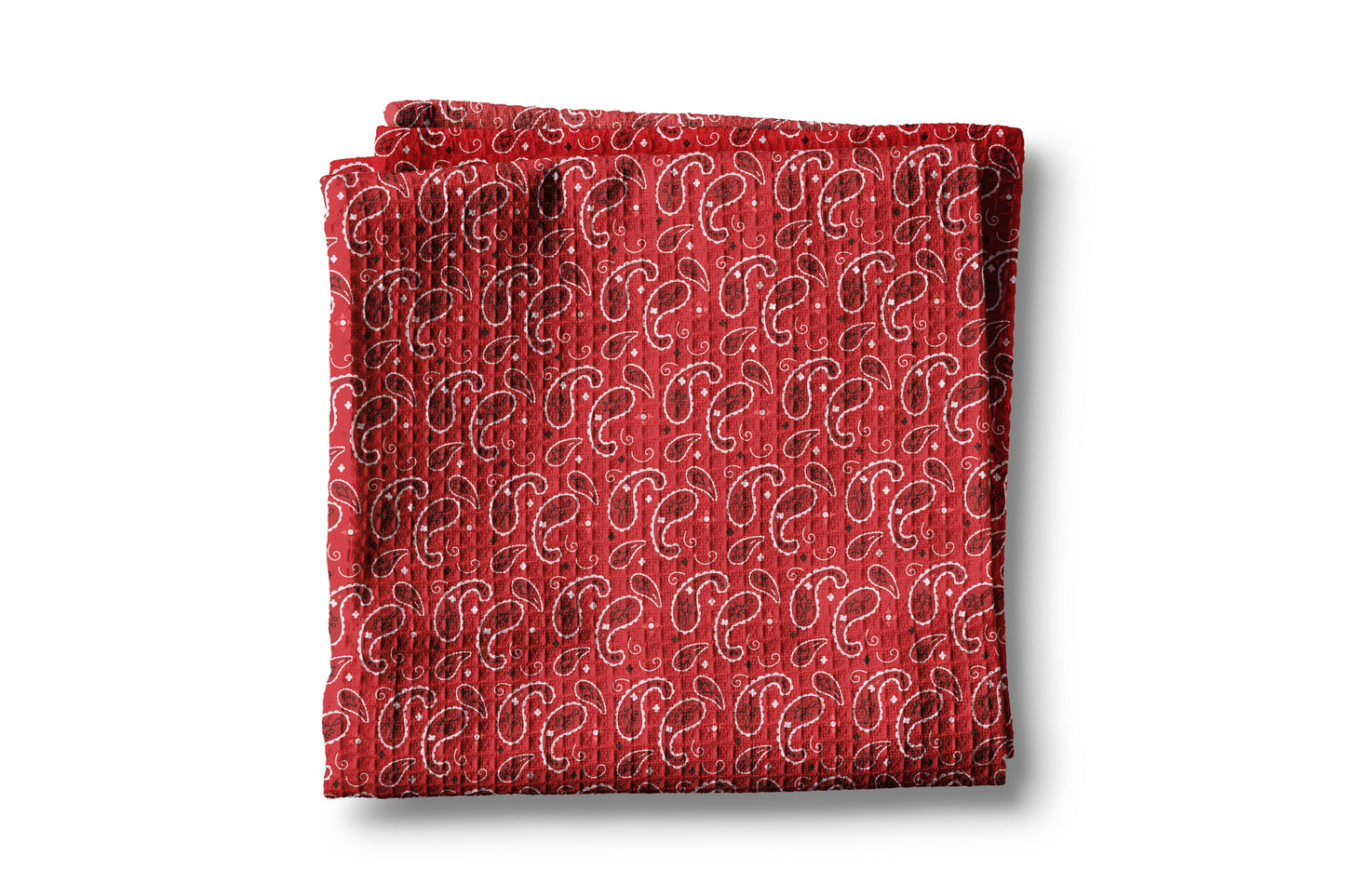 USA Patriotic 4th Paisley Red White Kitchen Towel Waffle