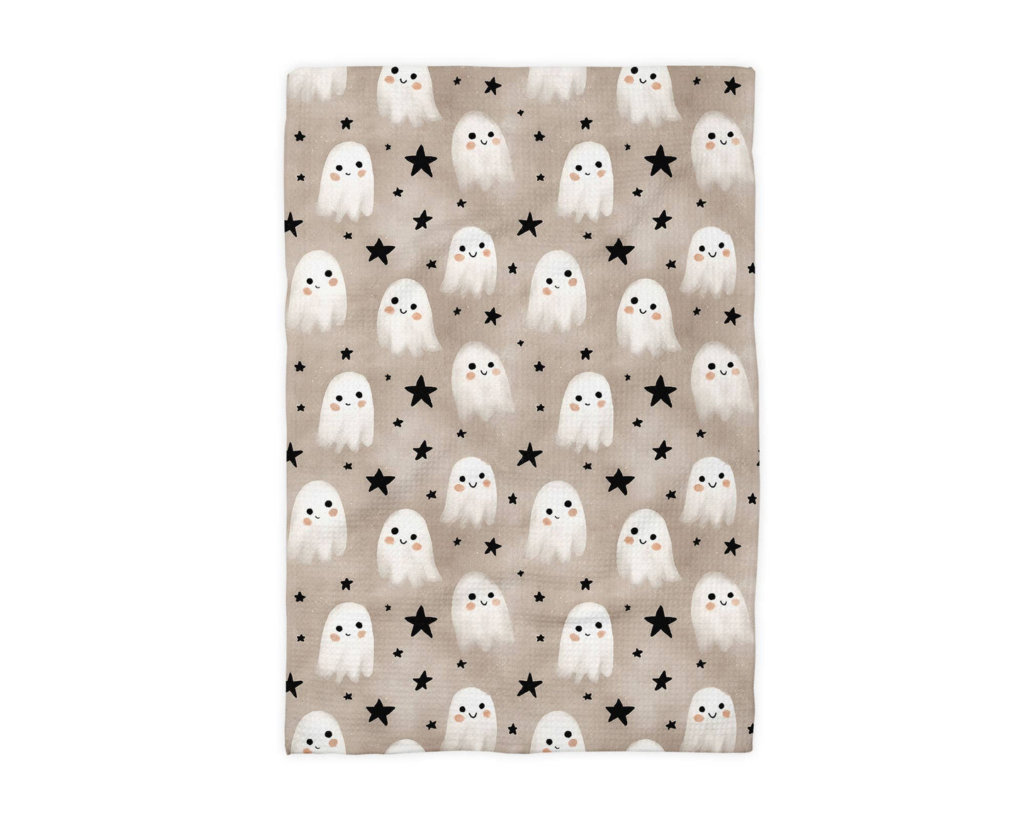 Ghost Smiles Halloween Fall Collage Kitchen Towel Waffle