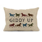 Giddy Up Horse Pillow | Rectangle Half Pillow | Equine Home Decor | Decorative Pillow | Horse Home Decor