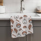 Dog Breeds Puppy Retro Bone Decor Kitchen Towel Pet Groomer