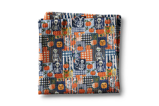 Halloween Fall Patchwork Skeleton Kitchen Towel Waffle 2026