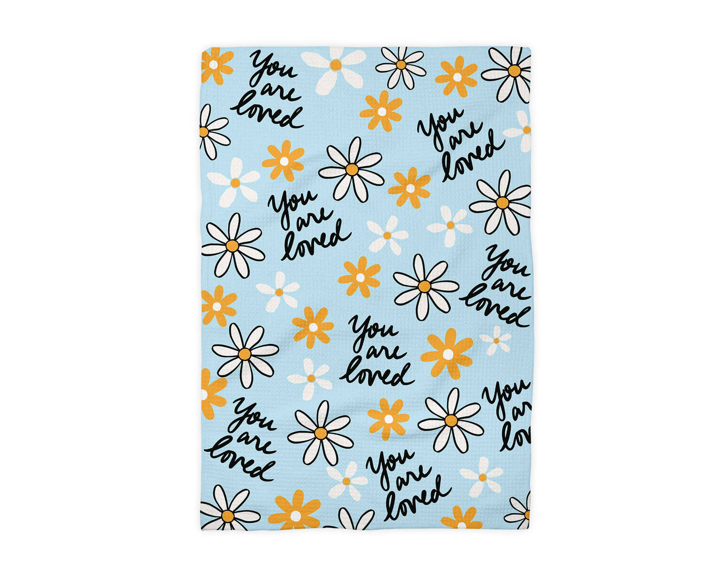 Mothers Day You are Loved Bright Floral Kitchen Towel Retro