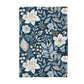 Rustic Kitchen Towel – Navy Blue Floral Leaf Pattern Waffle Weave Absorbent Cloth