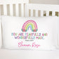 Wonderfully Made Rainbow Standard Pillowcase | Personalized Pillow Cover | Girls Room Decor | Nursery Decor