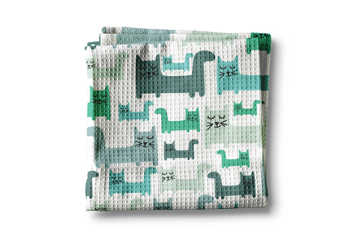 Cat Kitten Kitty Retro Decor Kitchen Towel Pet Groomer Lady