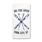Custom City State Ski You Later Snow Kitchen Towel Mountain