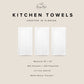 The image is a collage of three identical images of white kitchen towels, each with a different size and shape. The towels are arranged in a row, with one being larger than the other two. The image does not contain any text, and the towels are identical in appearance.