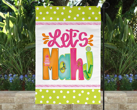 Lets Mahj Mahjong Garden Flag | Porch | Yard Art | Mahjong Gift Party Decor Hostess Gift